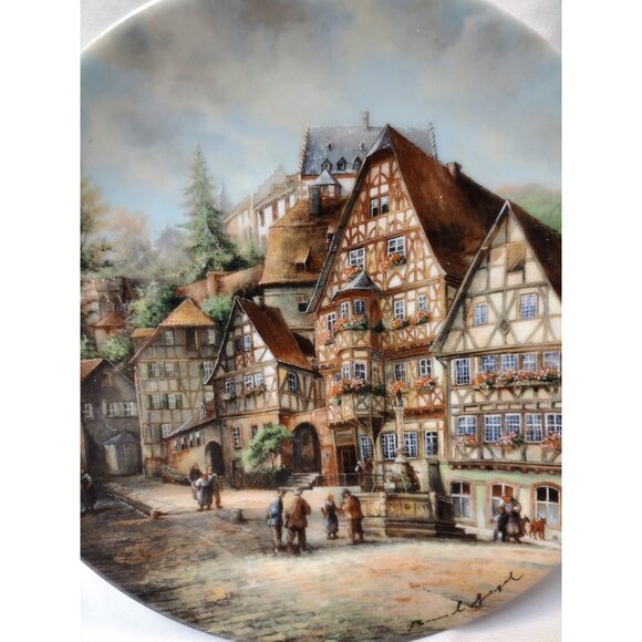 1987 Furstenburg Porcelain Muningers Romantic Winters Set of 4 Wall Plates Art - Picture 8 of 11